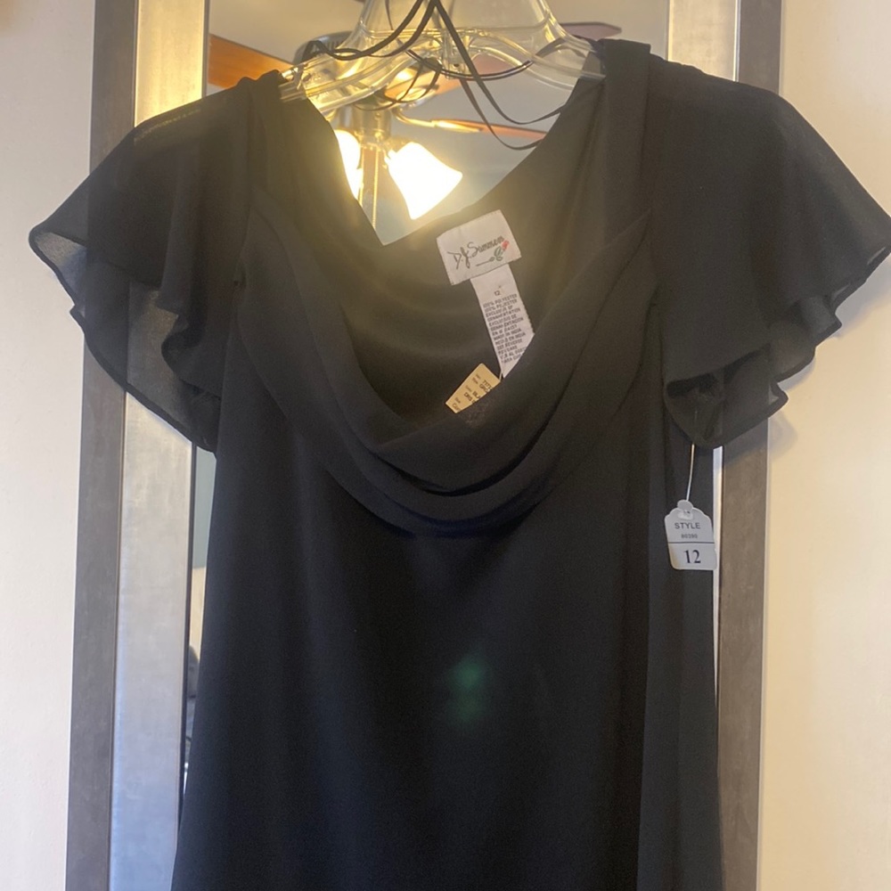 Black dress size 12 with beaded detail down left side